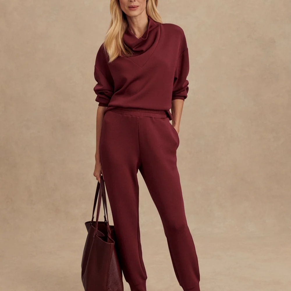 2 Varley Burgundy & Black Pants27. 5"